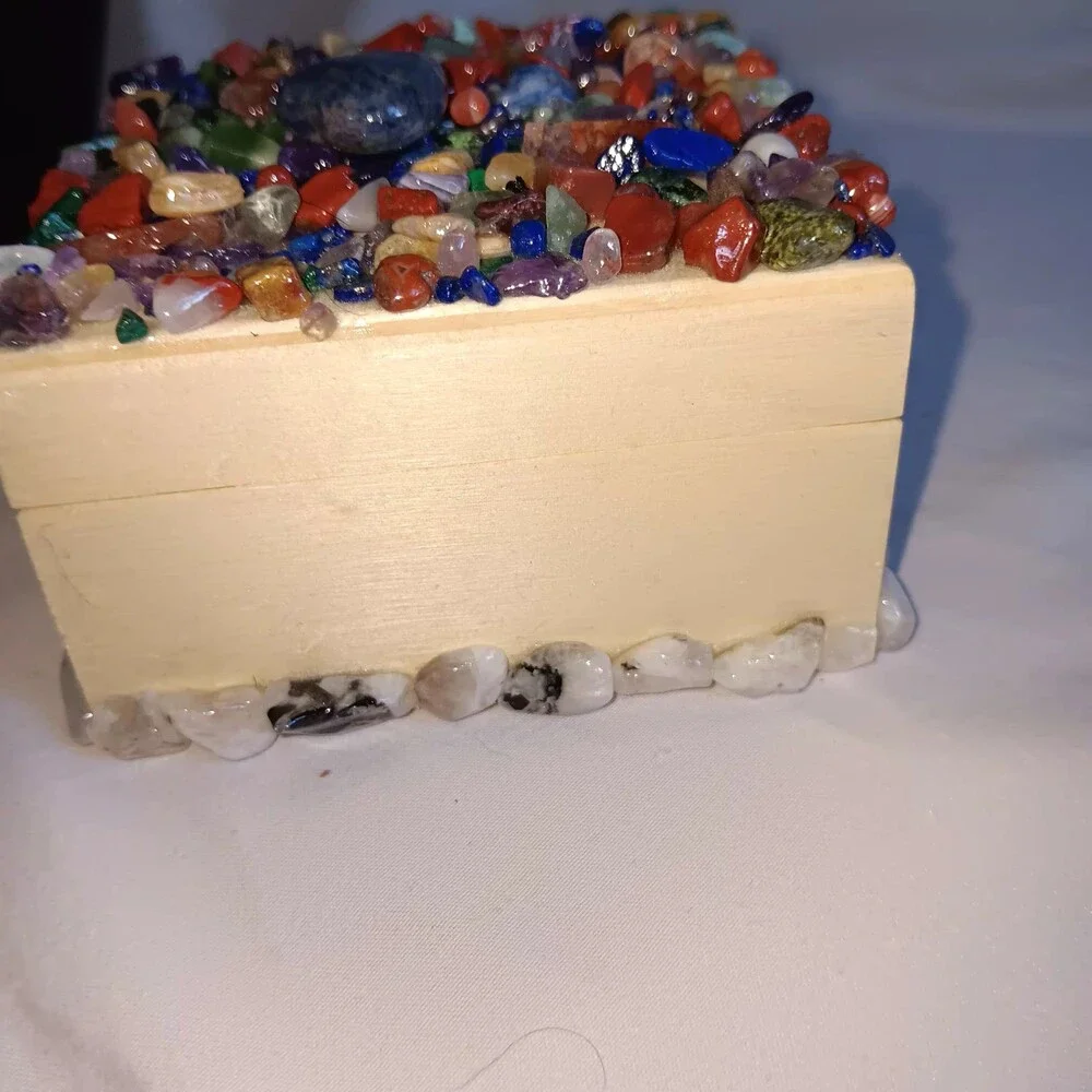 Heart Crystal Wood Jewelry Box